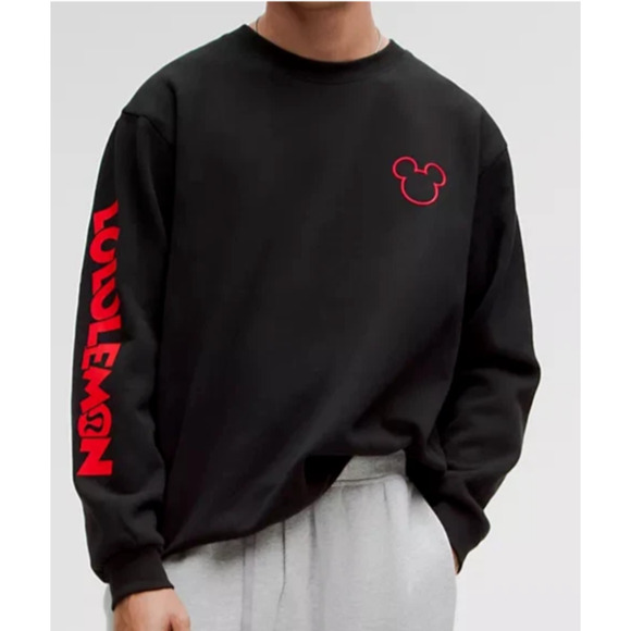Lululemon Other - Lululemon x Disney Steady State Crew Sweatshirt Red Mickey Mouse Sz XS BLACK D53